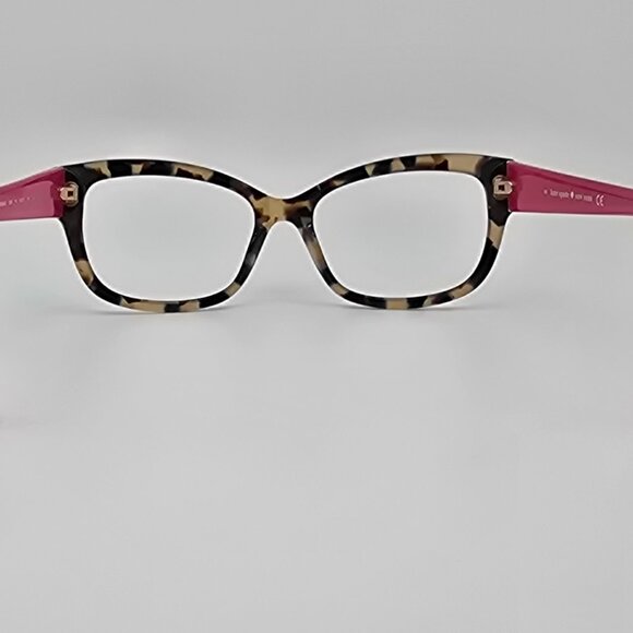 Kate Spade Johanna Camel Tortoise Neon Pink Cat Eye Sunglasses Frame 53-17-135 - Picture 4 of 13